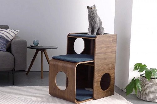 Этот модульный альпинист для кошек был разработан, чтобы вписаться в ваш существующий набор мебели!