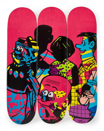 Яркие колоды для скейтборда от Джозефа Вонга представляют дух августовского аукциона