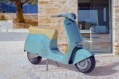 Классический велосипед Vespa Piaggio 1946 года стал электрическим с современной эстетикой угловатого дизайна!